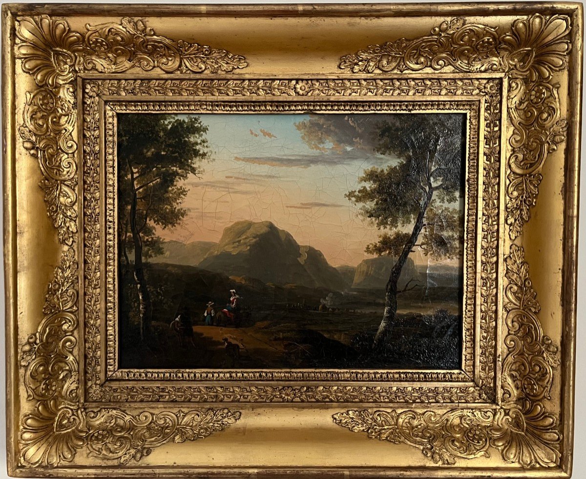 Animated Landscape, French School Of The 19th Century.