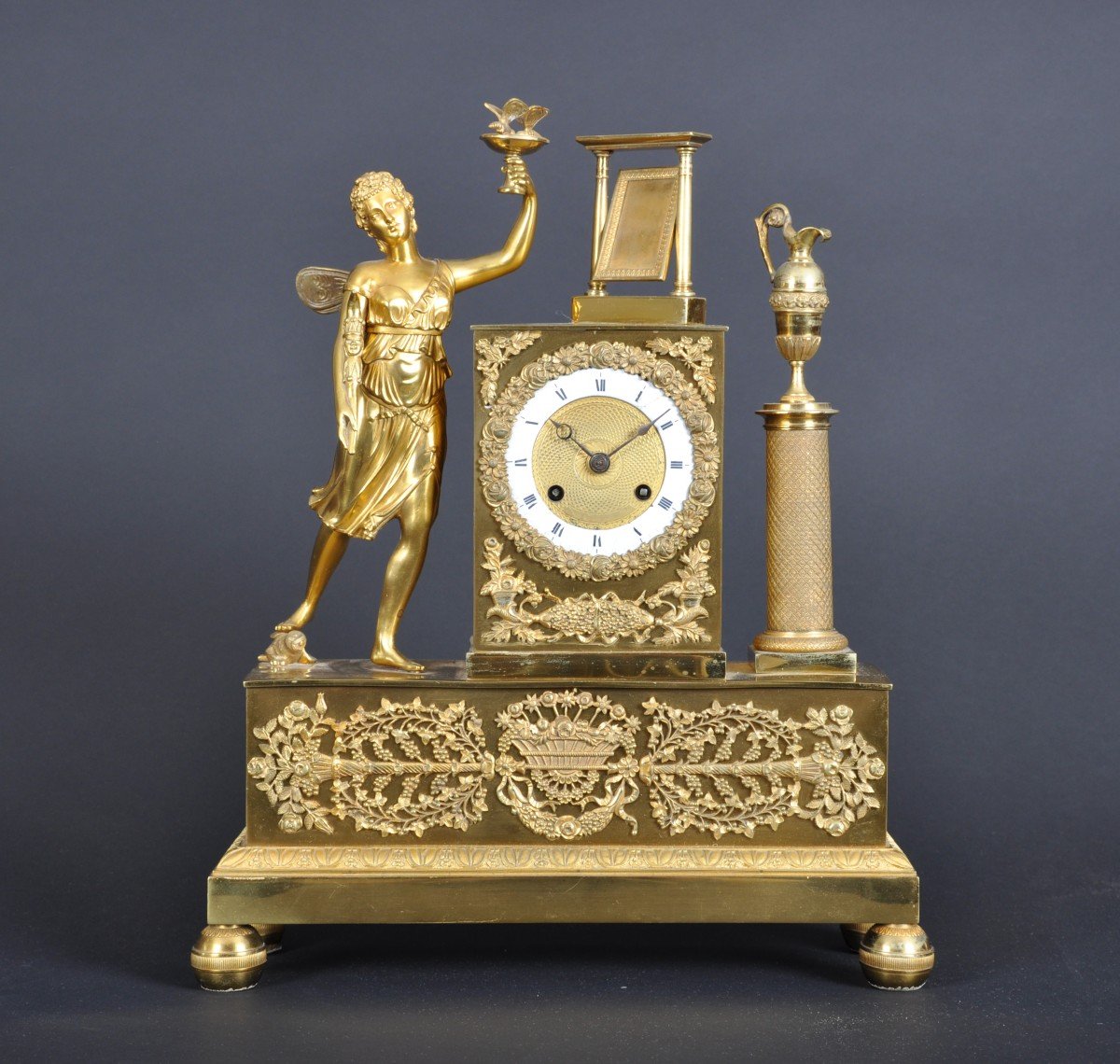 Empire Period Clock - Restoration In Gilded Bronze