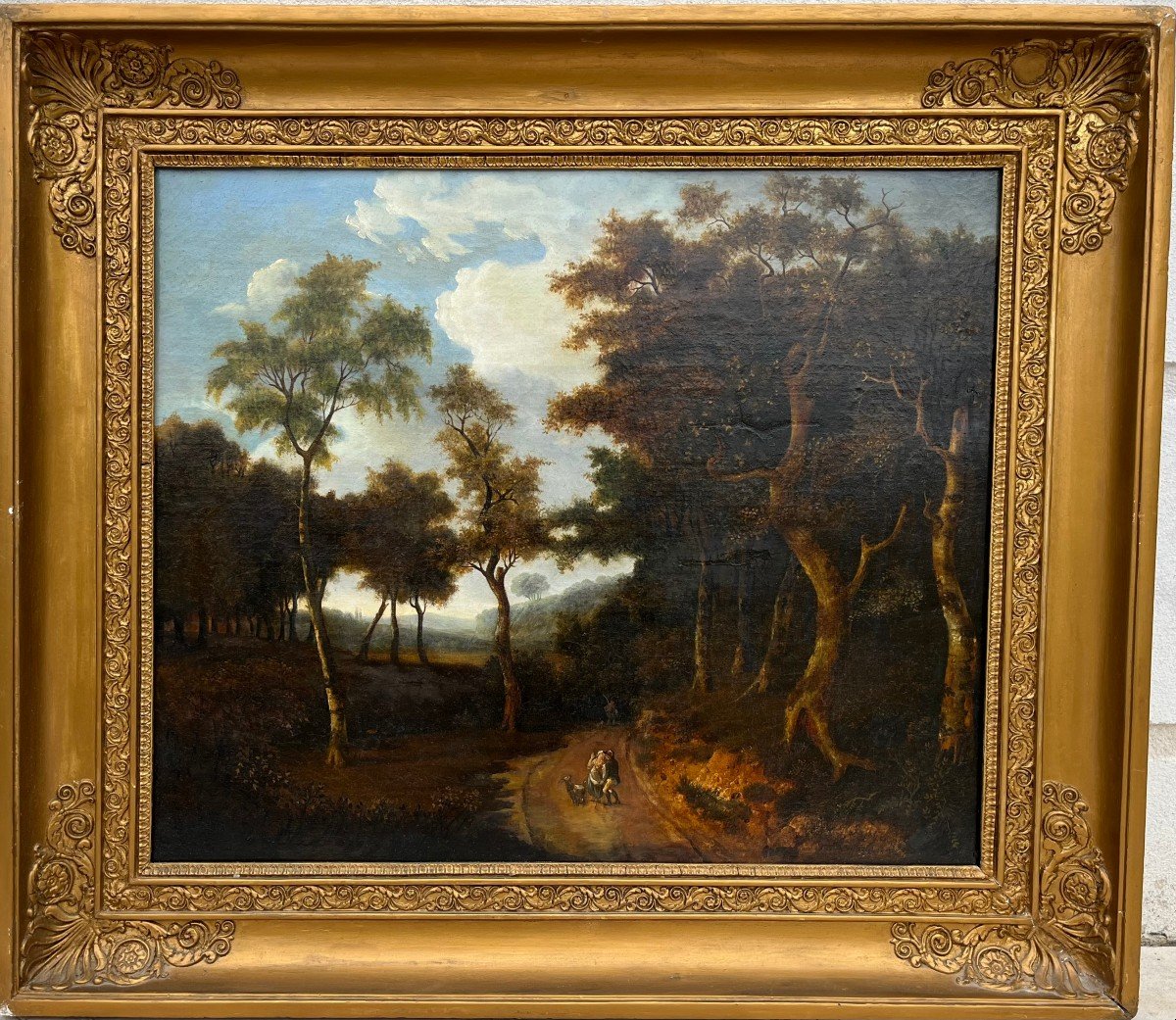 Paire de paysages animés signés Symphorien LAJOYE (1772-1851)-photo-3