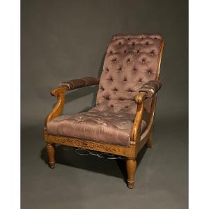 Fauteuil de repos d'époque Charles X en frêne.