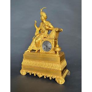 Pendule "Ibrahim Pacha" en bronze doré d'époque Charles X - Louis-Philippe