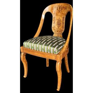 Charles X Period Gondola Chair In Speckled Maple