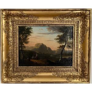 Animated Landscape, French School Of The 19th Century.