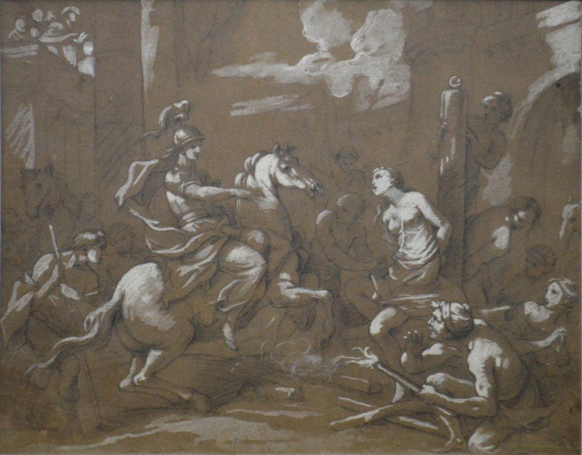Charles-joseph Natoire 1700-1777.(attributed To) "scene Of Torture."-photo-2