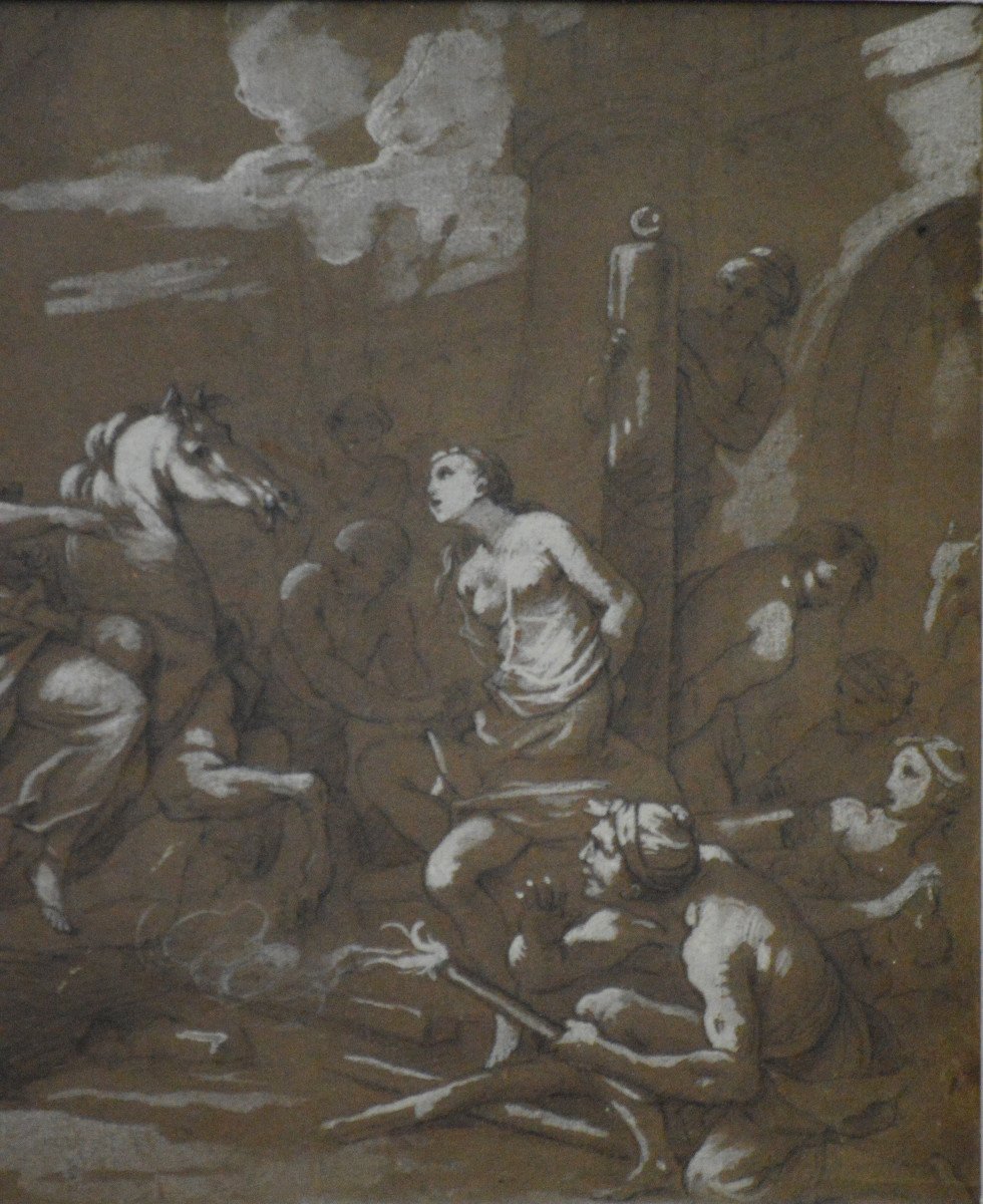 Charles-joseph Natoire 1700-1777.(attributed To) "scene Of Torture."-photo-4