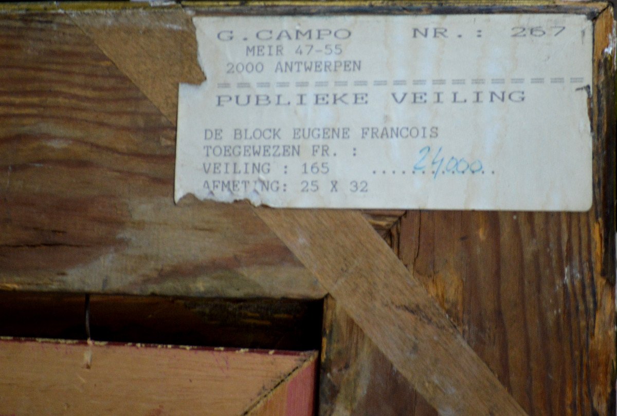 Eugene-francois De Block 1812-1893. Belgian School. "young Woman At The Fountain."-photo-2