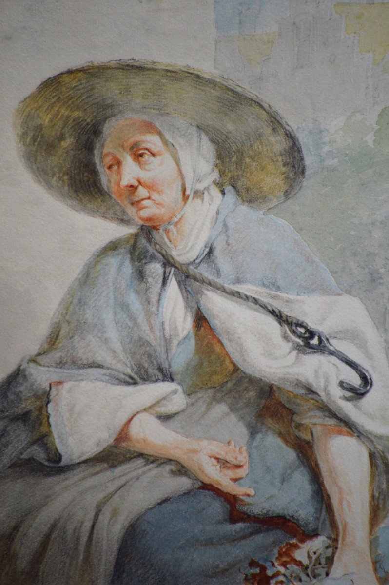 Abraham Van Stry 1753-1826. Dutch School. "peasant At The Market."-photo-3
