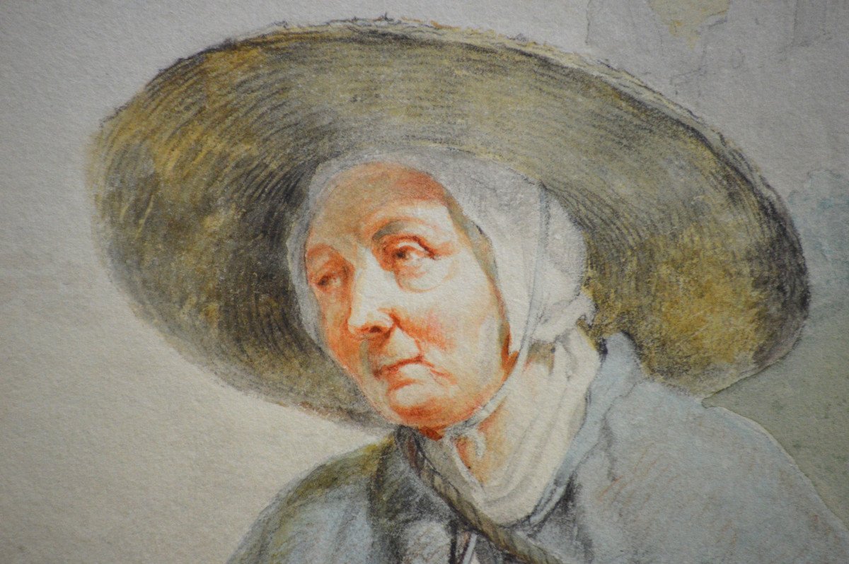 Abraham Van Stry 1753-1826. Dutch School. "peasant At The Market."-photo-4
