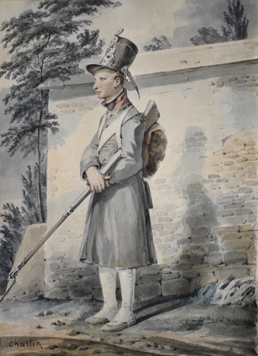 Nicolas Toussaint Charlet 1792-1845. "young Soldier Standing Guard."