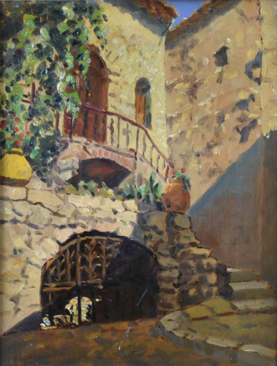 A. Anguélis XXᵉ siècle. "Eze sur Mer, Maison Sarrazine."-photo-2