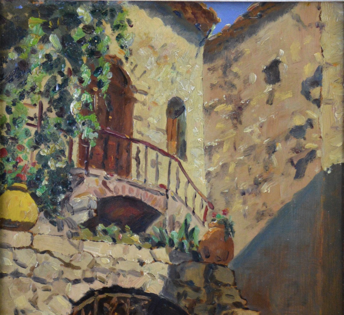A. Anguélis XXᵉ siècle. "Eze sur Mer, Maison Sarrazine."-photo-4