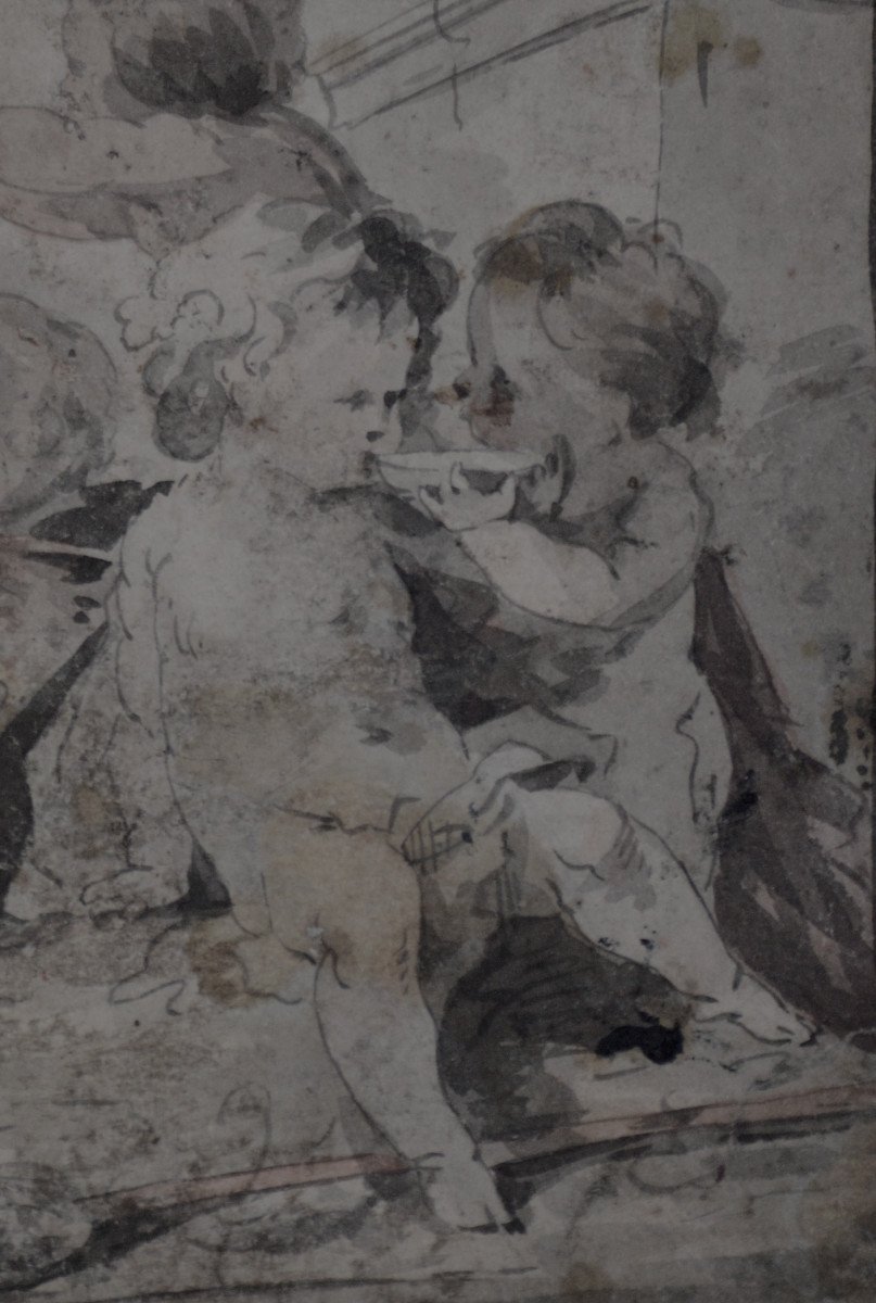 Jacob de Wit 1695-1757. École Hollandaise.  "Puttis."-photo-1