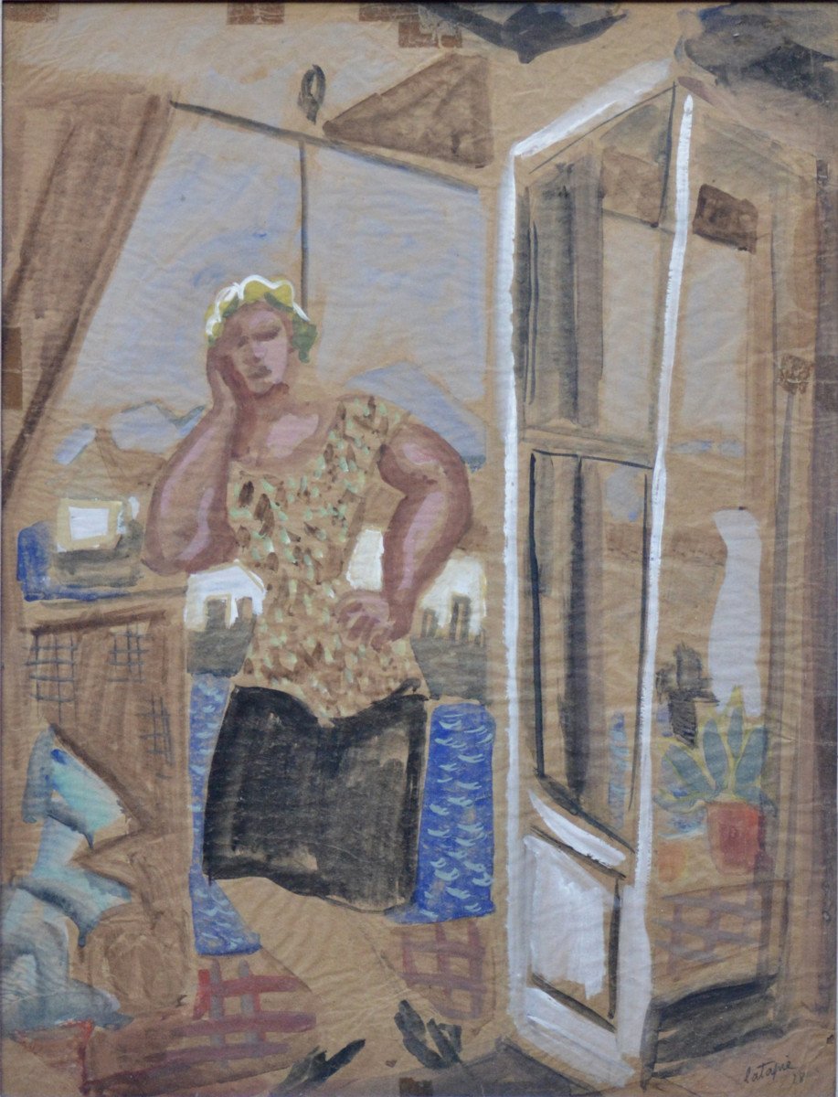 Louis Latapie 1891-1972. "woman At The Window."-photo-2