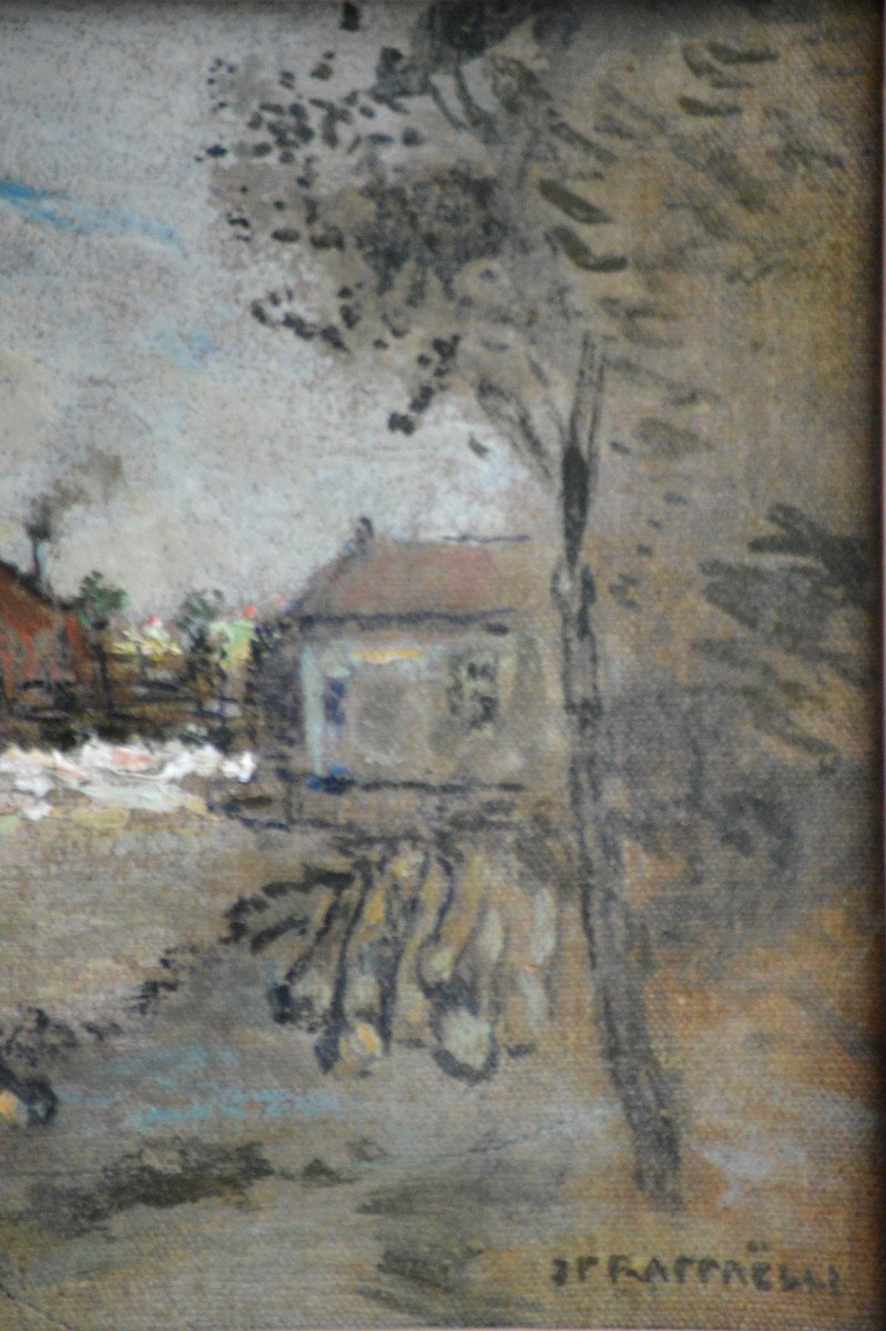 Jean-francois Raffaelli 1850-1924. "landscape At The Mill."-photo-1