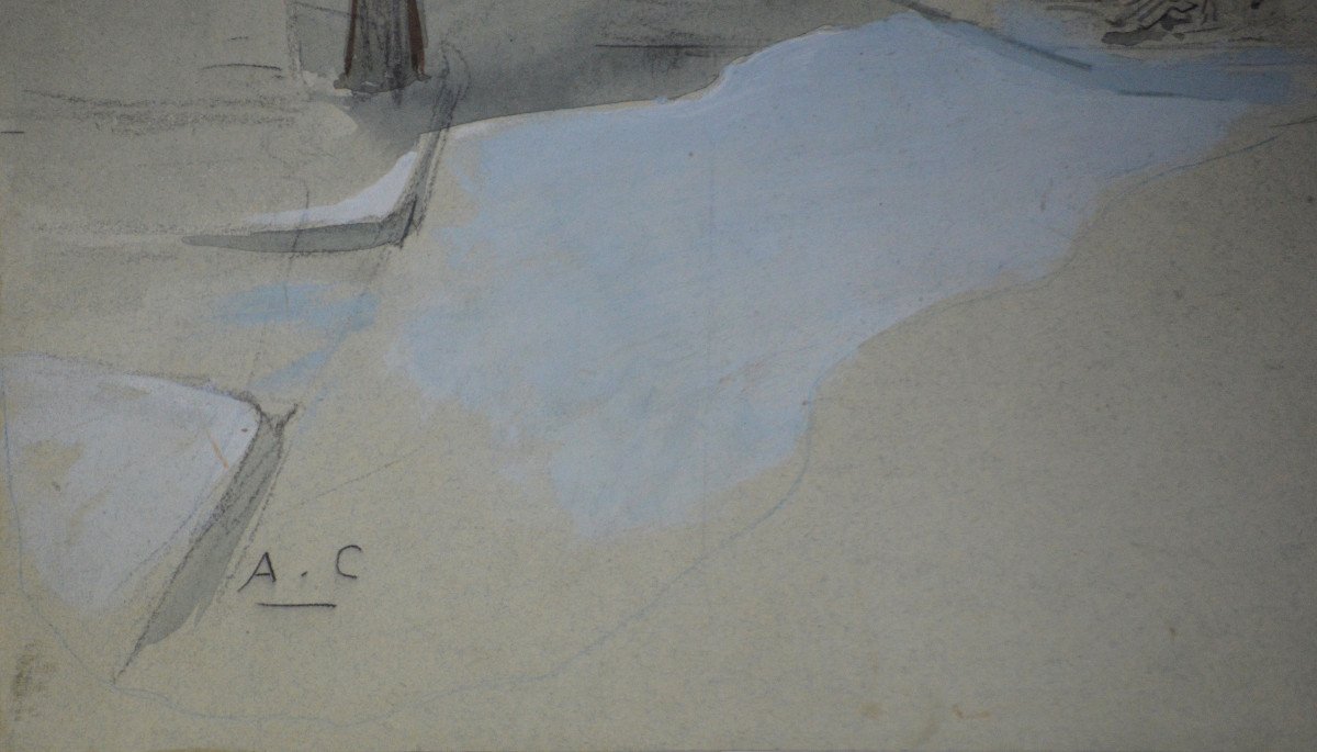 Antoine Calbet 1869-1944. "animated Street."-photo-3