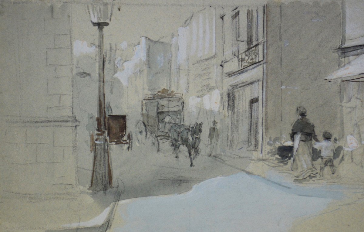 Antoine Calbet 1869-1944. "animated Street."-photo-3