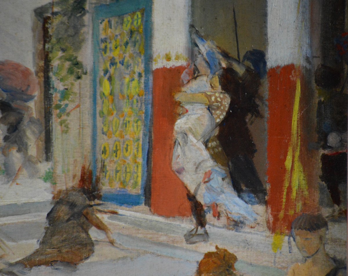 Georges Rochegrosse 1859-1938.  "Pillage d'une Villa Gallo-Romaine par les Huns."-photo-2