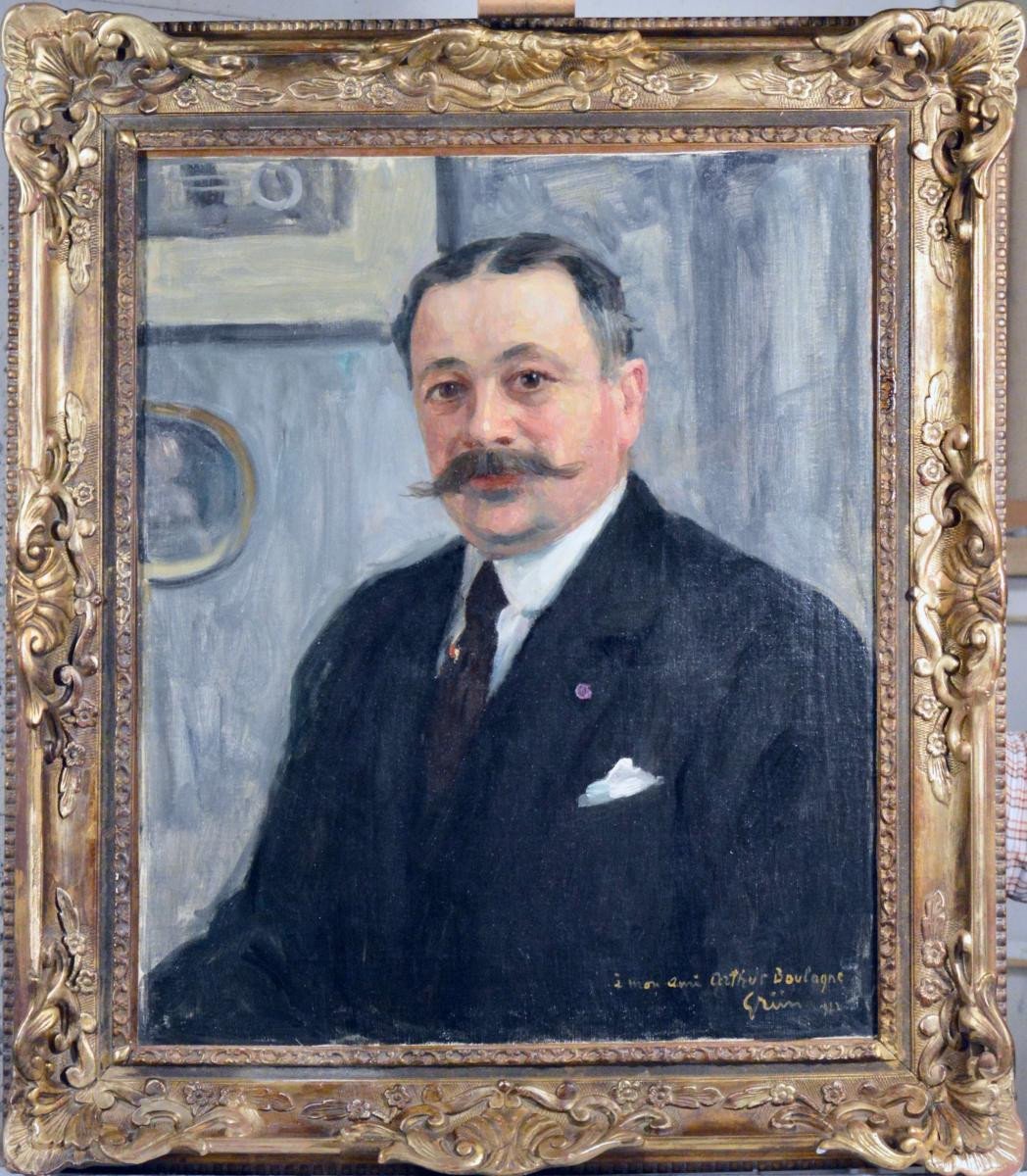 Jules-alexandre Grün 1868-1934. "portrait Of Arthur Boulogne."
