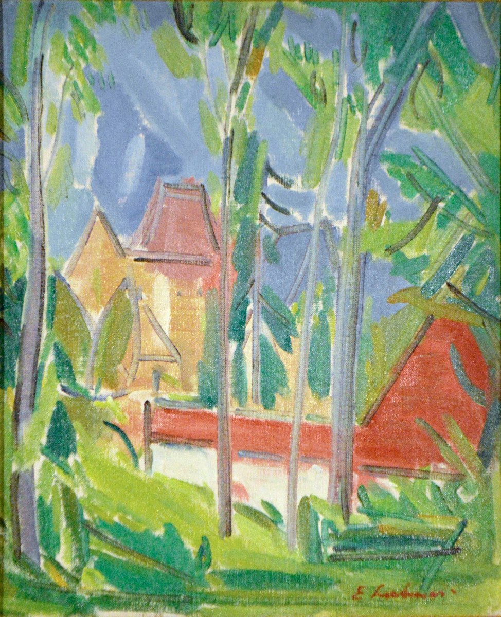 Emile Lahner 1893-1980. "house In A Landscape."-photo-2