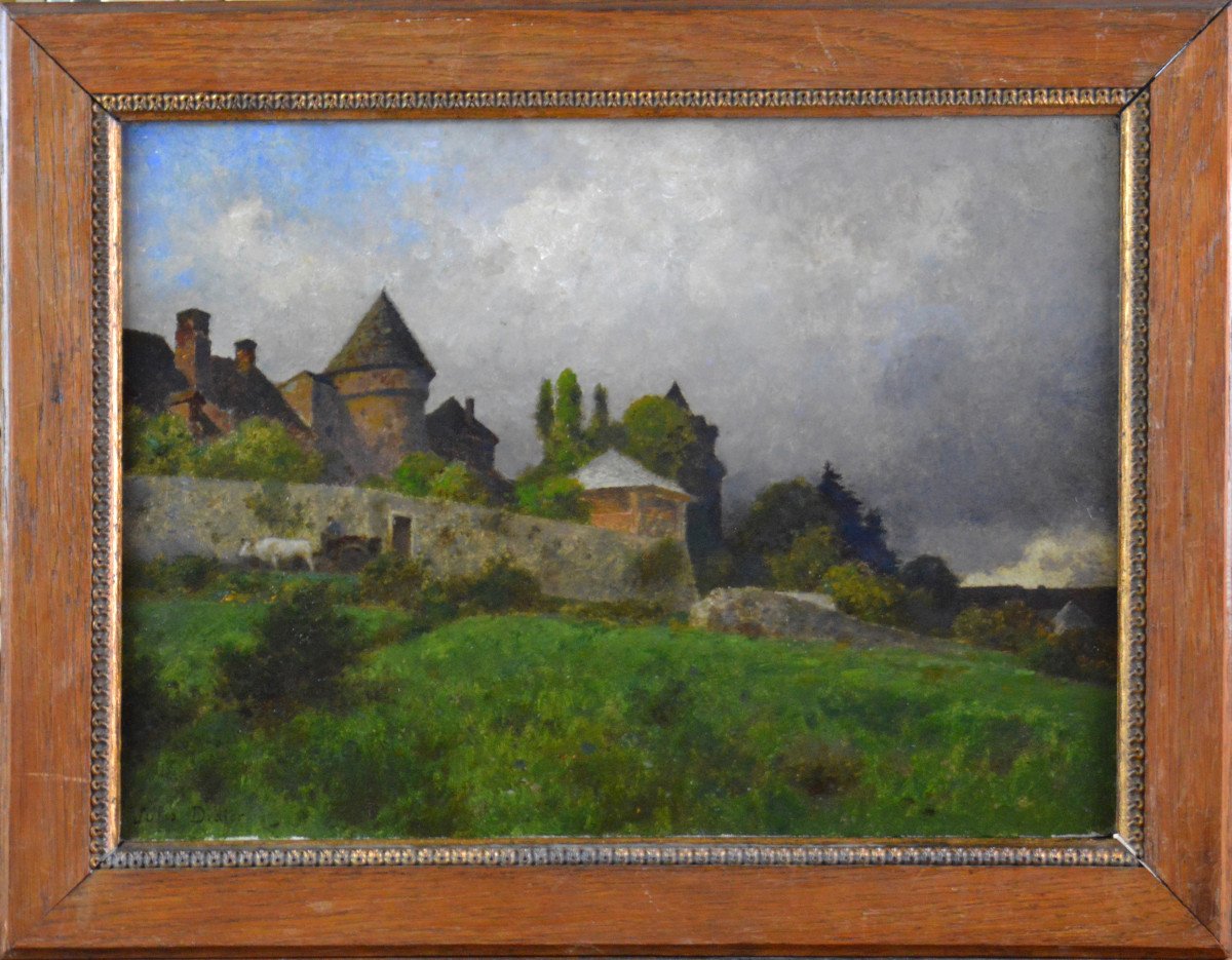 Jules Didier 1831-1914. "Paysage au château."