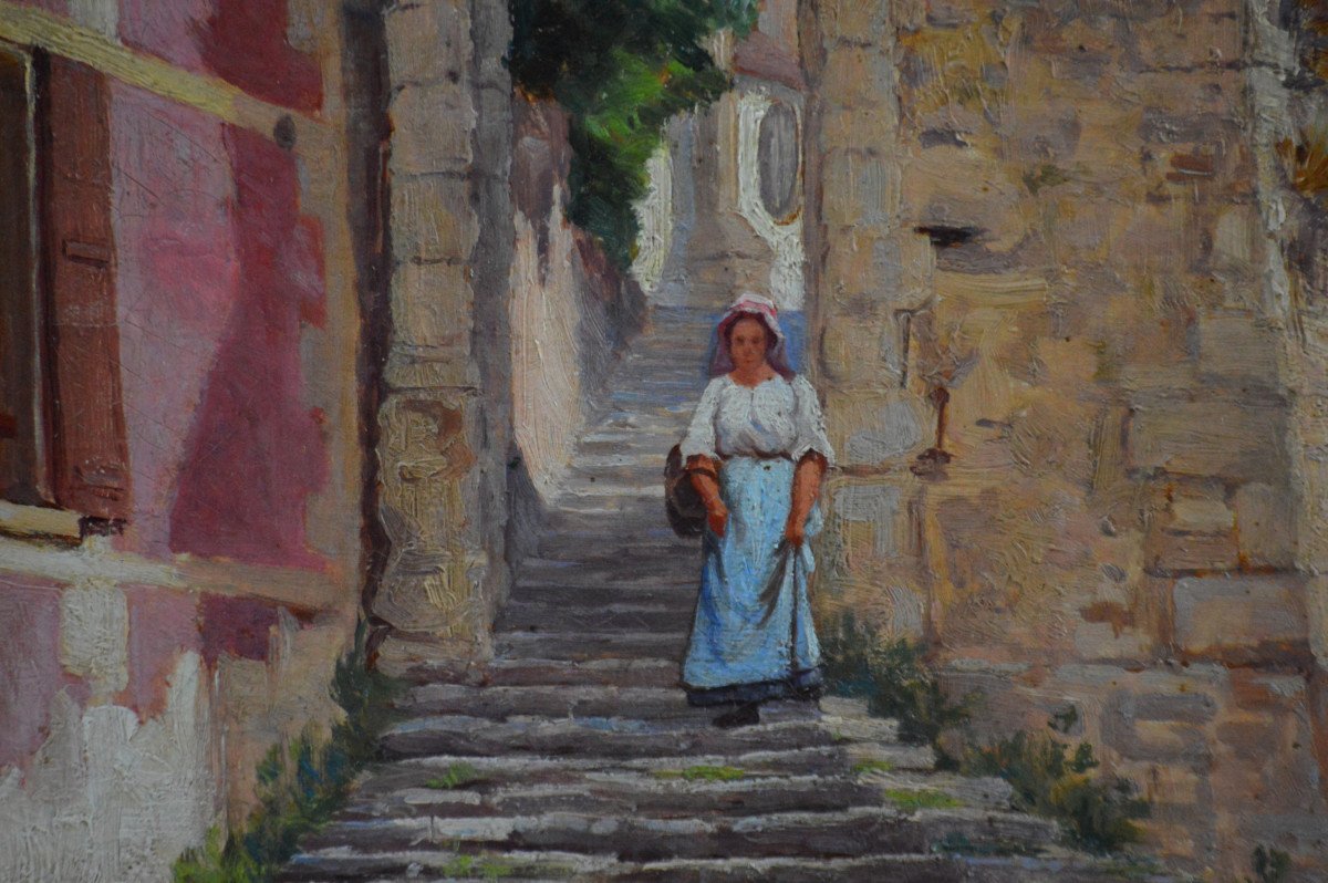 Léon de Bastard 1855-1925. "L'église d'Auvers sur Oise."-photo-4