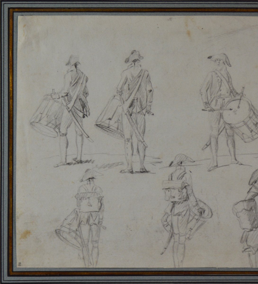 Francois Louis Joseph Watteau Of Lille 1758-1823. "drum Studies."-photo-4