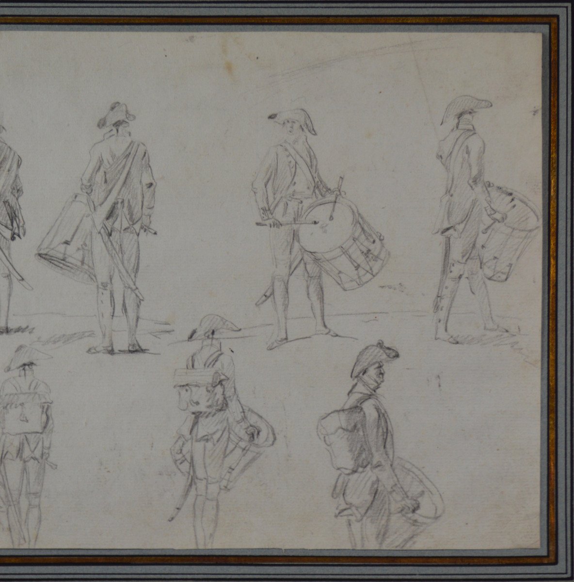 Francois Louis Joseph Watteau Of Lille 1758-1823. "drum Studies."-photo-1