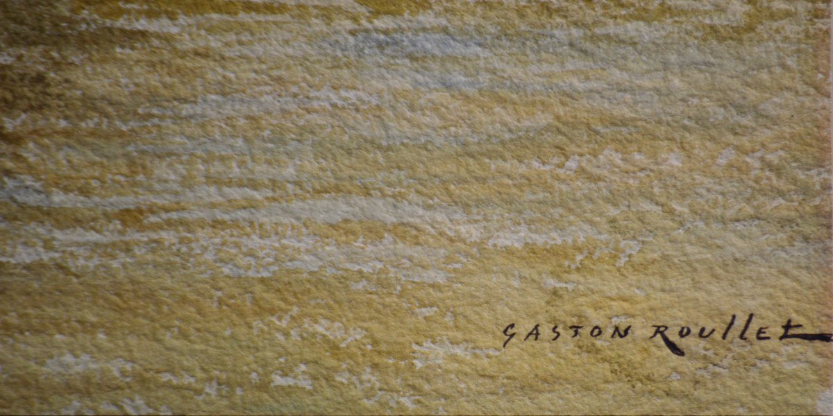 Gaston Roullet 1847-1925. "diaoura Senegal, Cayman Village."-photo-2