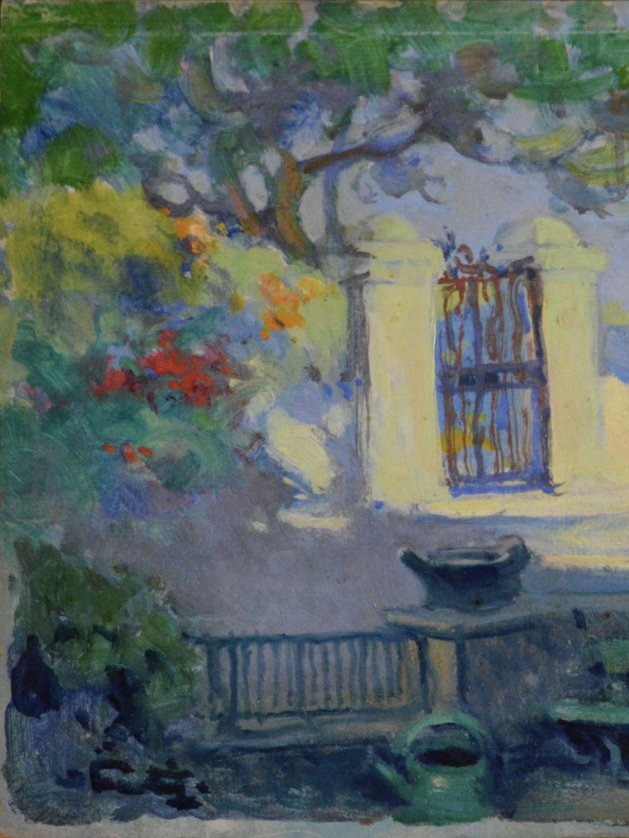 Louis Fortuney 1875-1951. "Une rue à Roucas-Blanc, Marseille."-photo-2