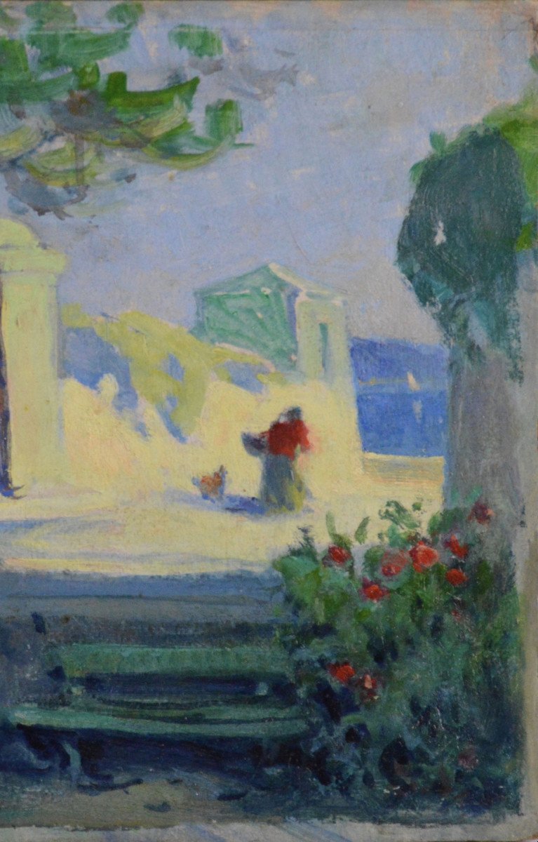 Louis Fortuney 1875-1951. "Une rue à Roucas-Blanc, Marseille."-photo-3