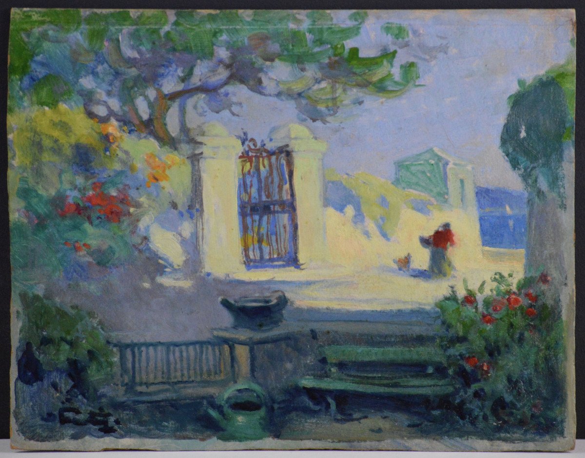 Louis Fortuney 1875-1951. "Une rue à Roucas-Blanc, Marseille."-photo-4