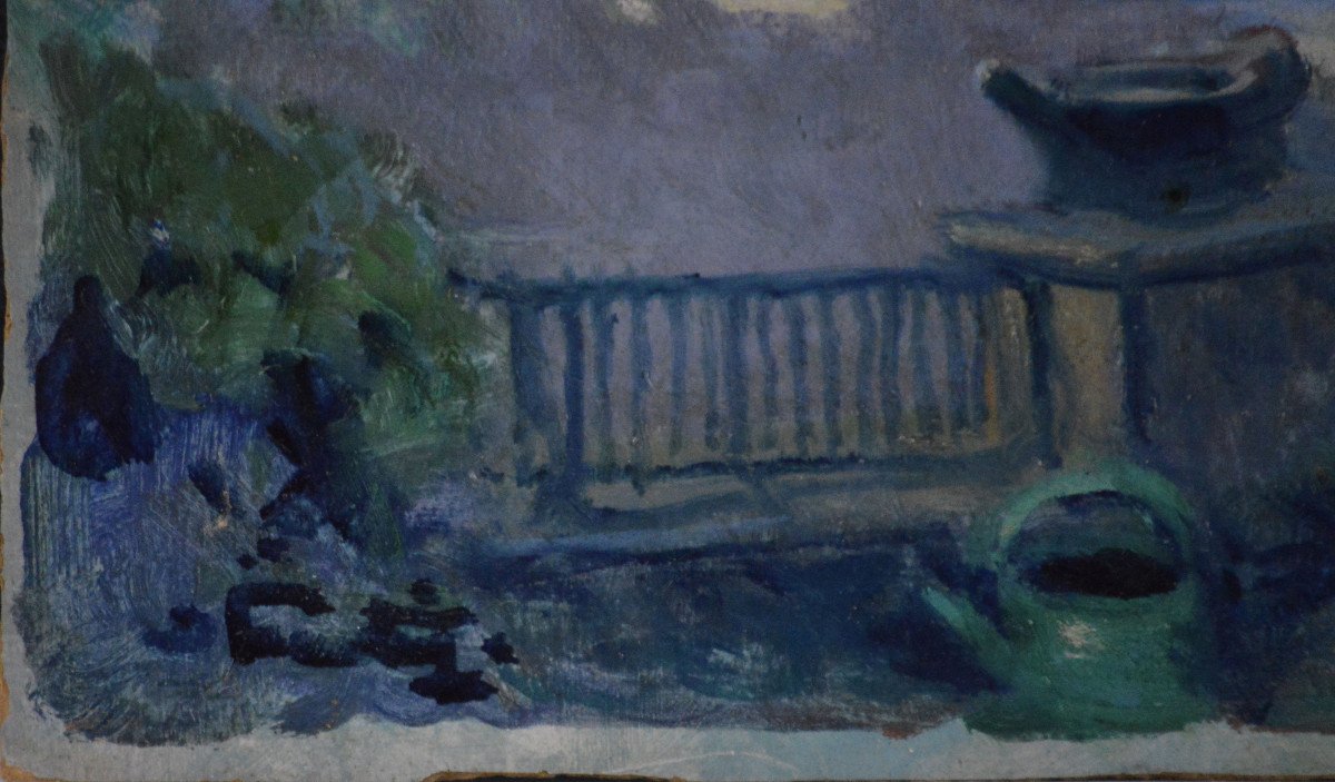 Louis Fortuney 1875-1951. "Une rue à Roucas-Blanc, Marseille."-photo-1