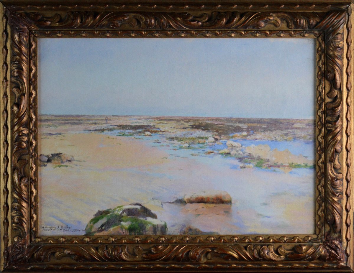 Paul Leroy 1860-1942. “low Tide In Normandy.”