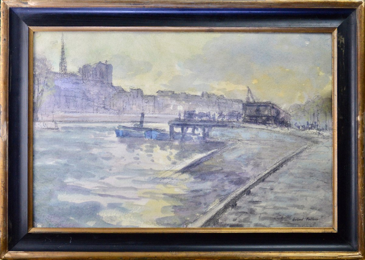 Gilbert Bellan 1865-1935. “quai De Seine In Paris.”