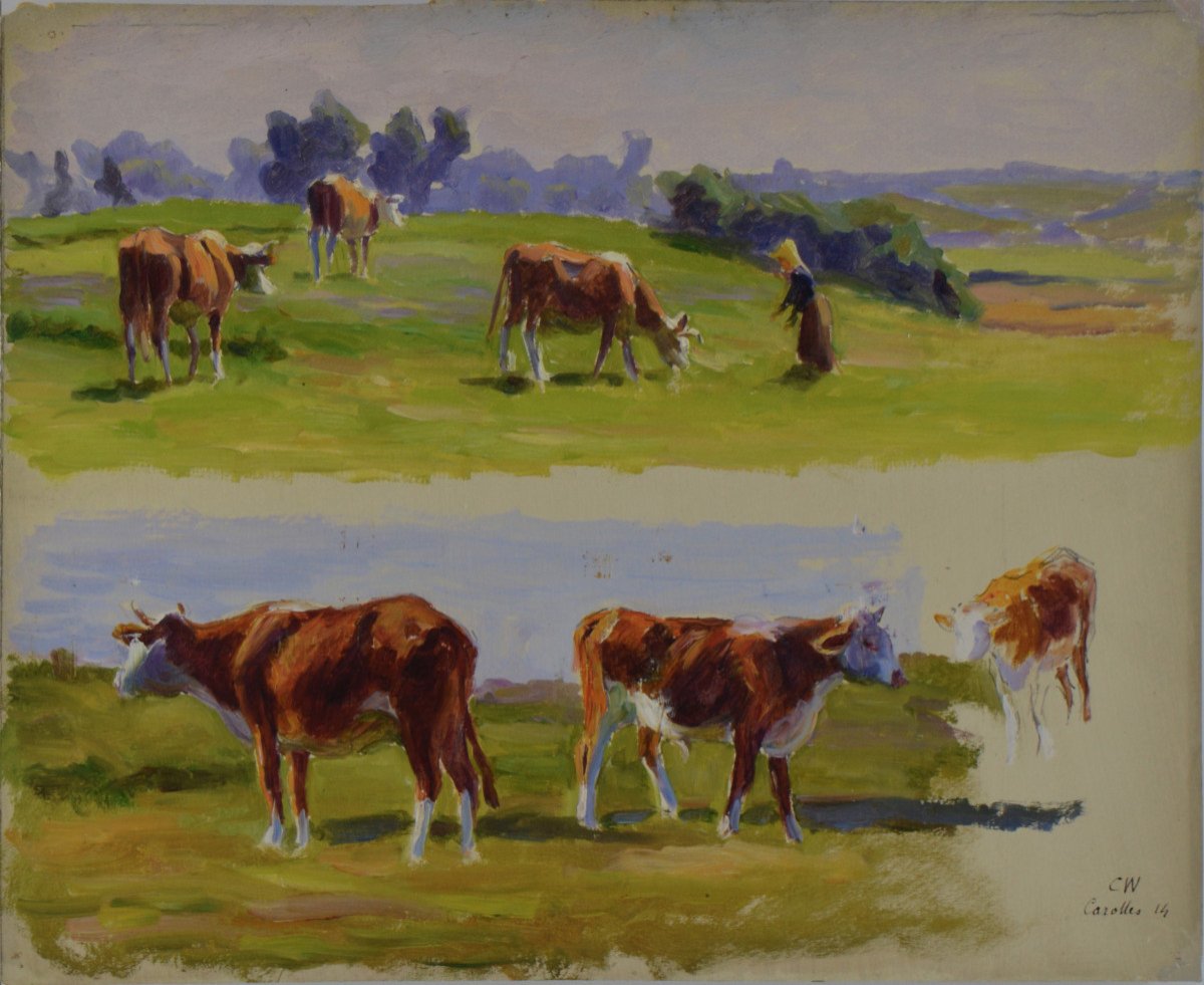 Charles Wislin 1852-1932. "Vaches."