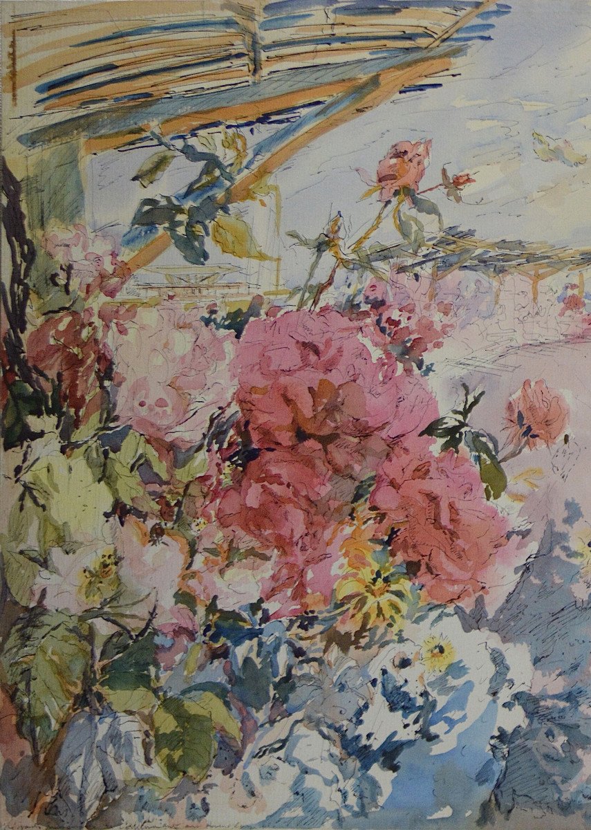 Éliane Diverly 1914-2012. "La roseraie du Port Canto Cannes. Parfum de Mai."-photo-4