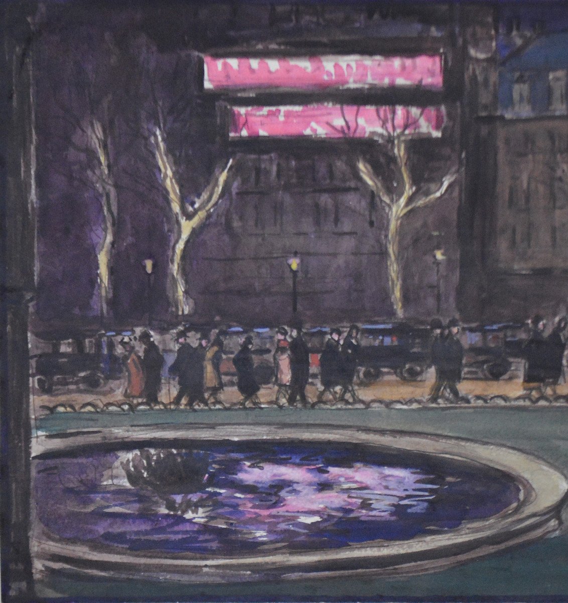 Léon Fauché 1862-1950. "paris By Night."-photo-1