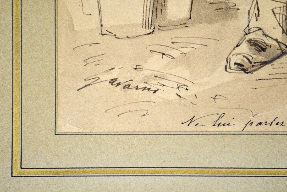 Suplice-guillaume Chevalier Dit Gavarni 1804-1866. “a Standing Bourgeois.”-photo-4