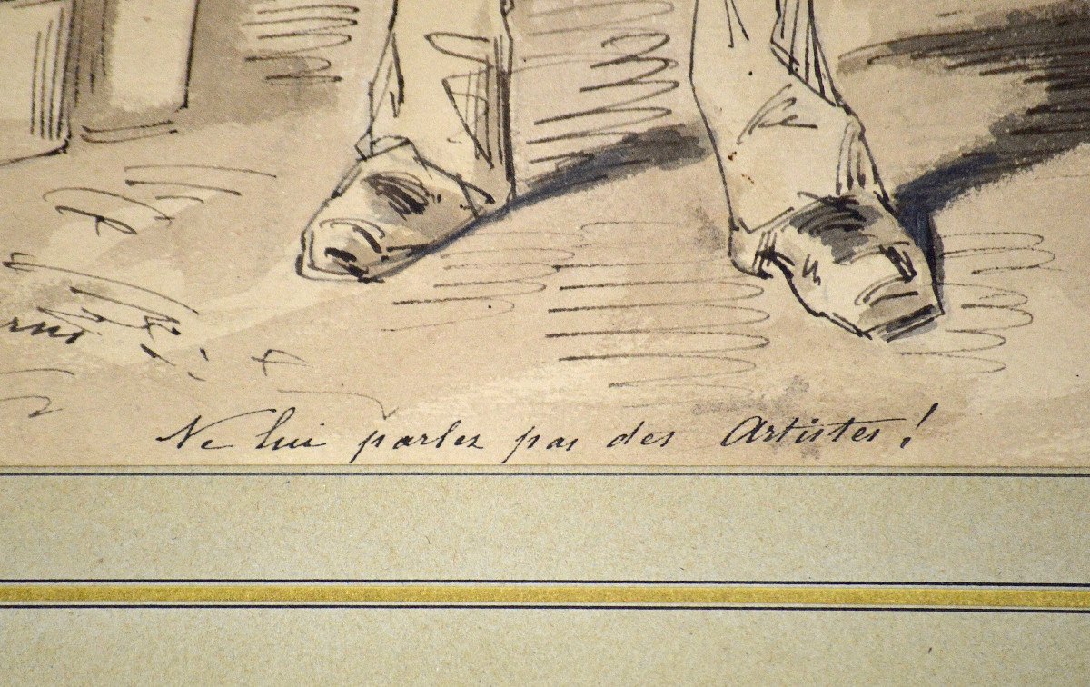 Suplice-guillaume Chevalier Dit Gavarni 1804-1866. “a Standing Bourgeois.”-photo-1