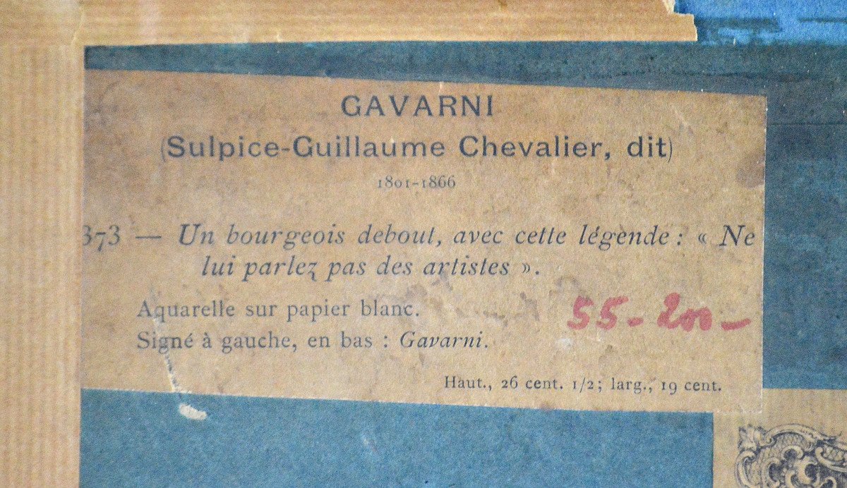 Suplice-guillaume Chevalier Dit Gavarni 1804-1866. “a Standing Bourgeois.”-photo-6