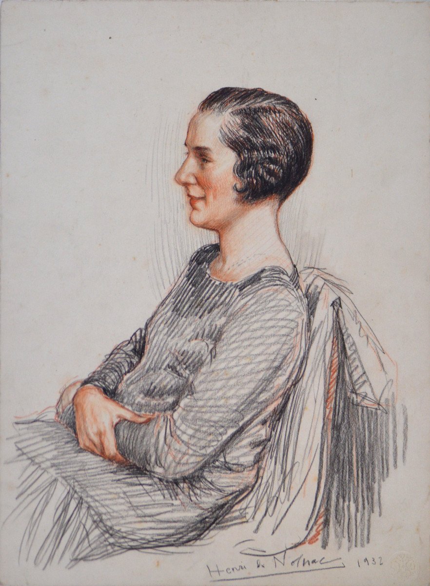 Henri Girault De Nolhac 1884-1948. “portrait Of A Woman.”