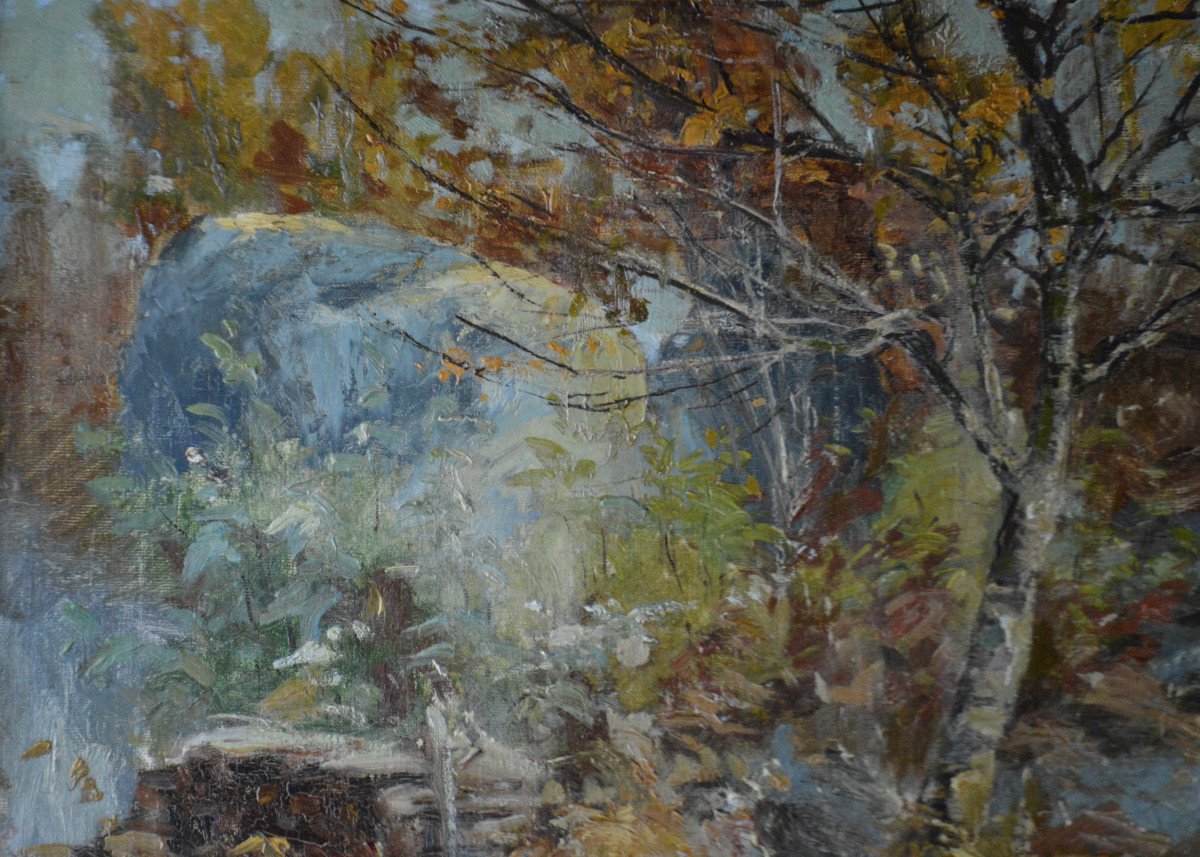 Alphonse Henri Mazard 1865-1939. “forest Of Fontainebleau.”-photo-5