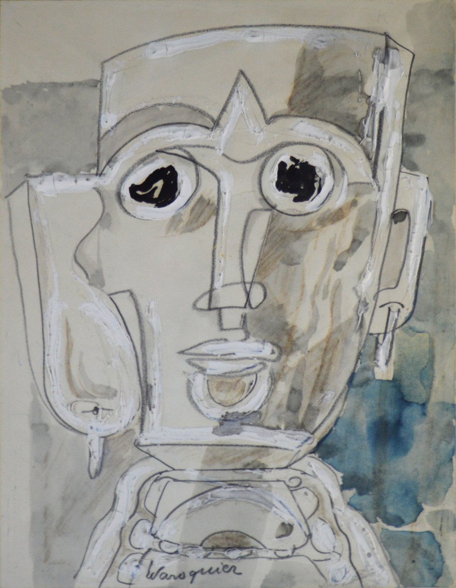 Henry de Waroquier 1881-1970. "Portrait."-photo-3