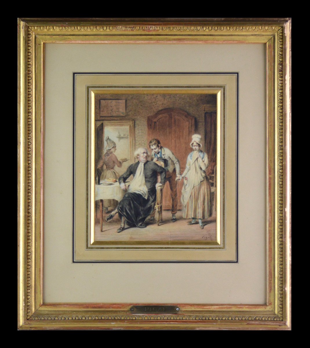 Edme-Jean Pigal 1798-1872. "Chez monsieur le Curé."-photo-2