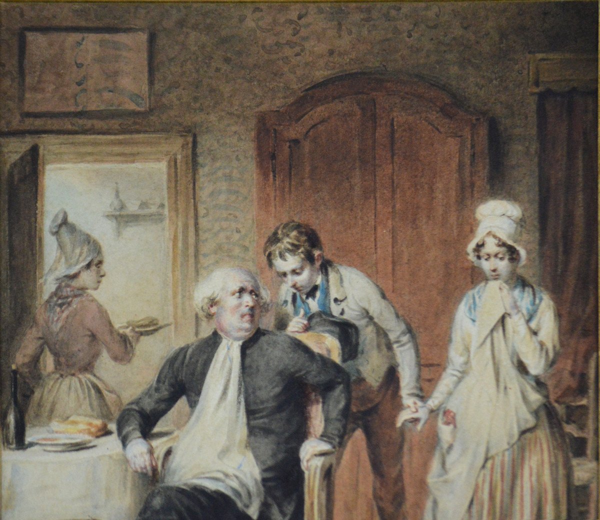 Edme-Jean Pigal 1798-1872. "Chez monsieur le Curé."-photo-1
