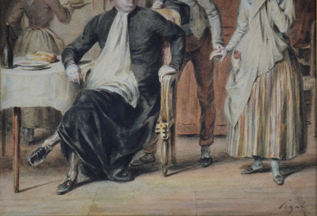 Edme-Jean Pigal 1798-1872. "Chez monsieur le Curé."-photo-2