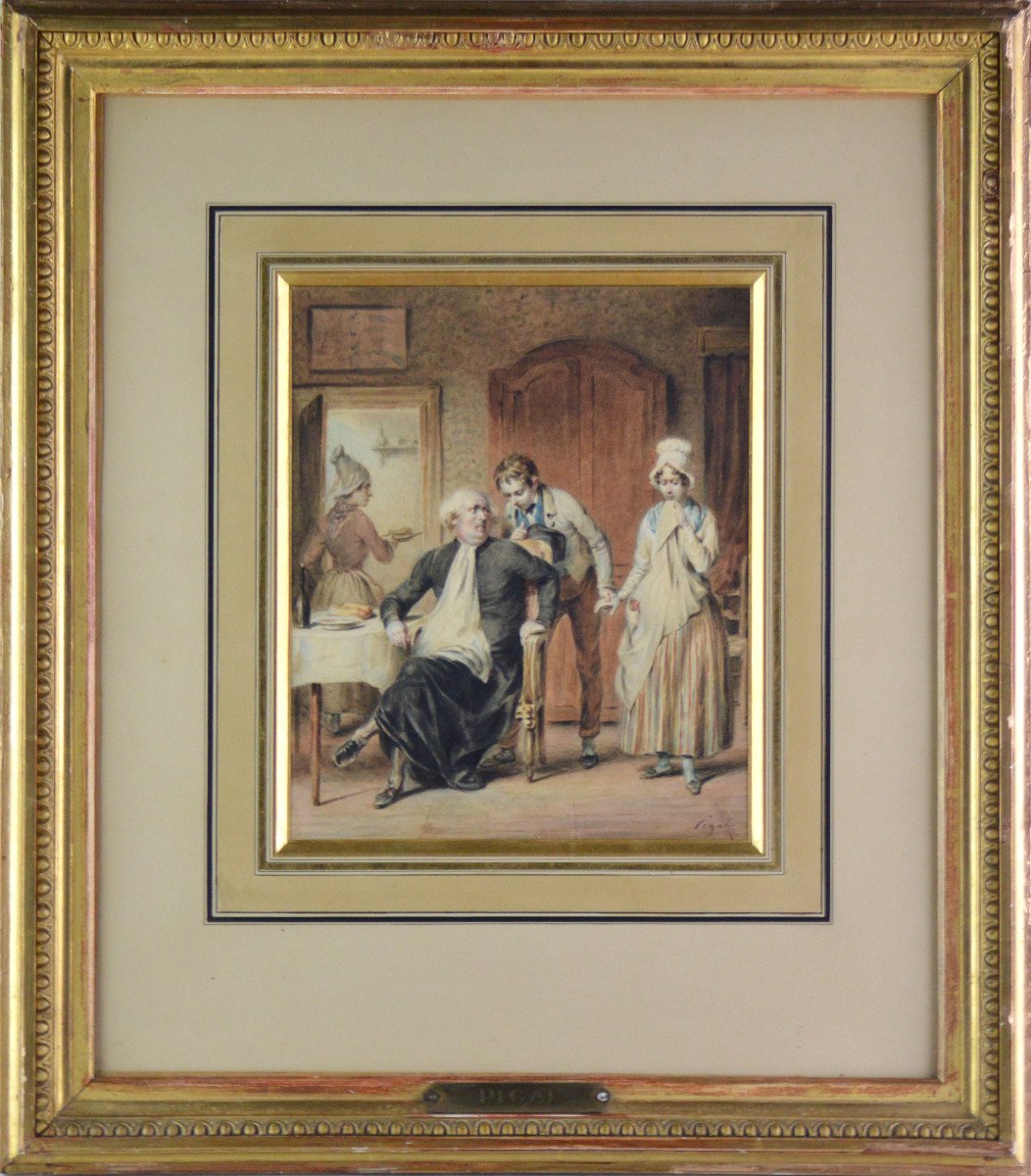 Edme-Jean Pigal 1798-1872. "Chez monsieur le Curé."