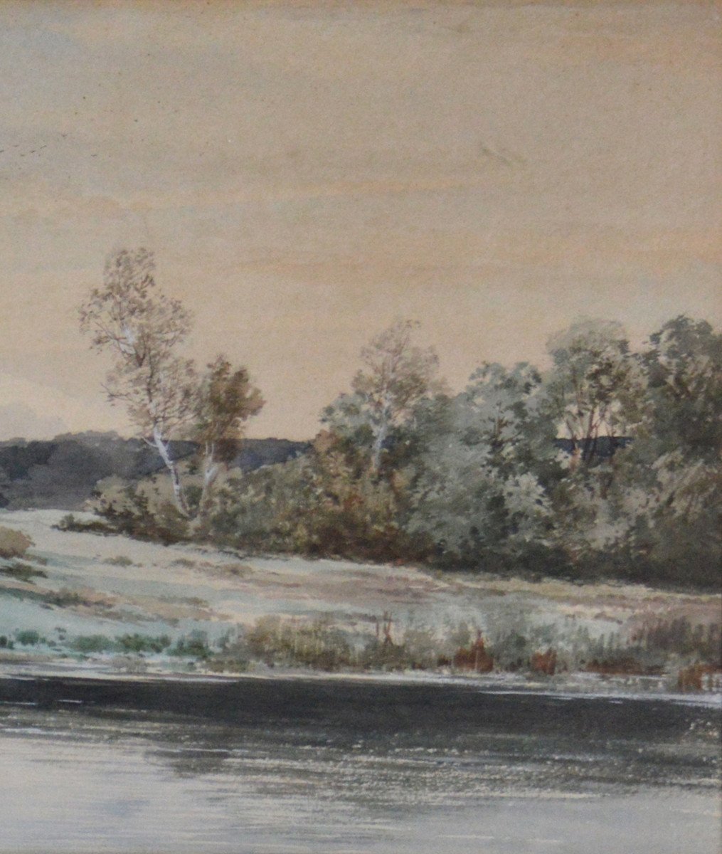 Auguste Allongé 1833-1898. “the Duck Pond.”-photo-2
