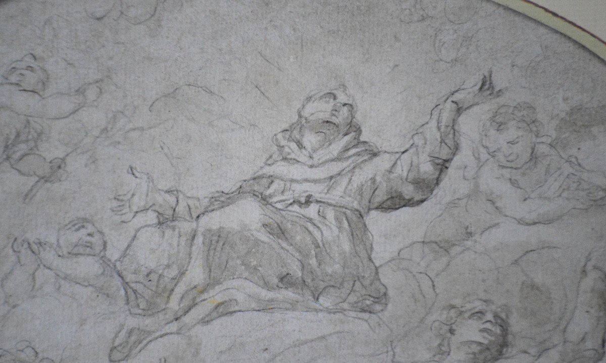 Tiberio Tinelli 1587-1639. Venetian School. “assumption Of A Religious.”-photo-3
