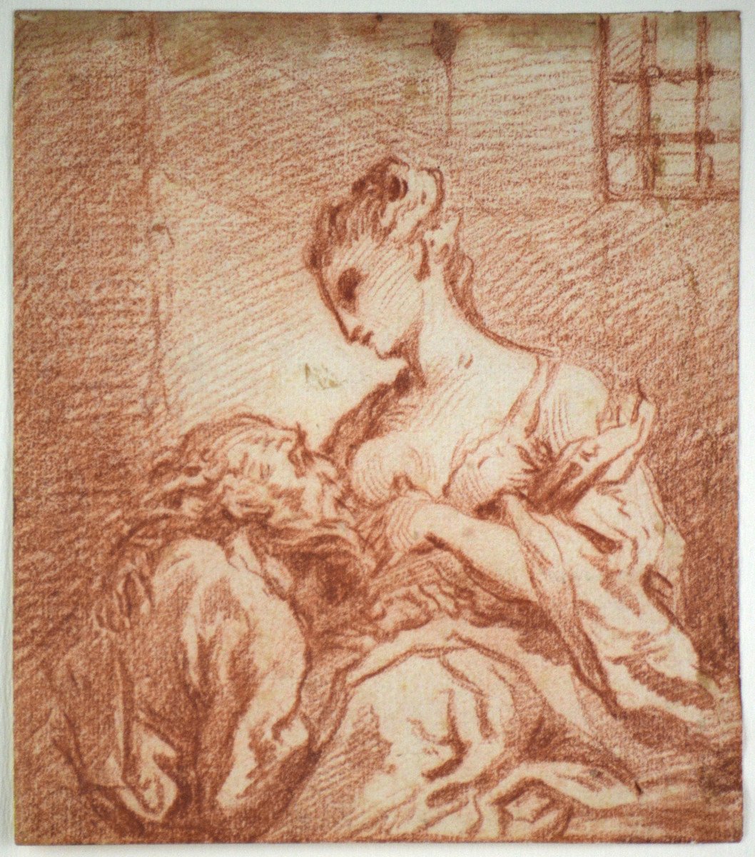 Italian School Of The 18th Century. “roman Charity.”-photo-3